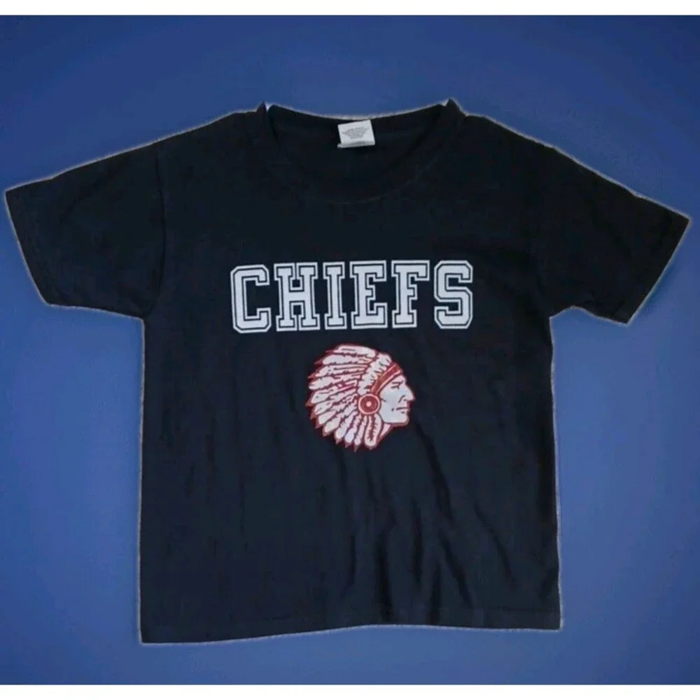 Vintage Kansas City Chiefs Shirt Youth Small S Native American Logo Team Apparel